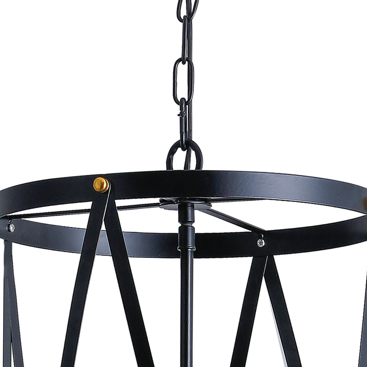 Maxax 4- Light Lantern & Candle Style Drum&Geometric Chandelier #19142