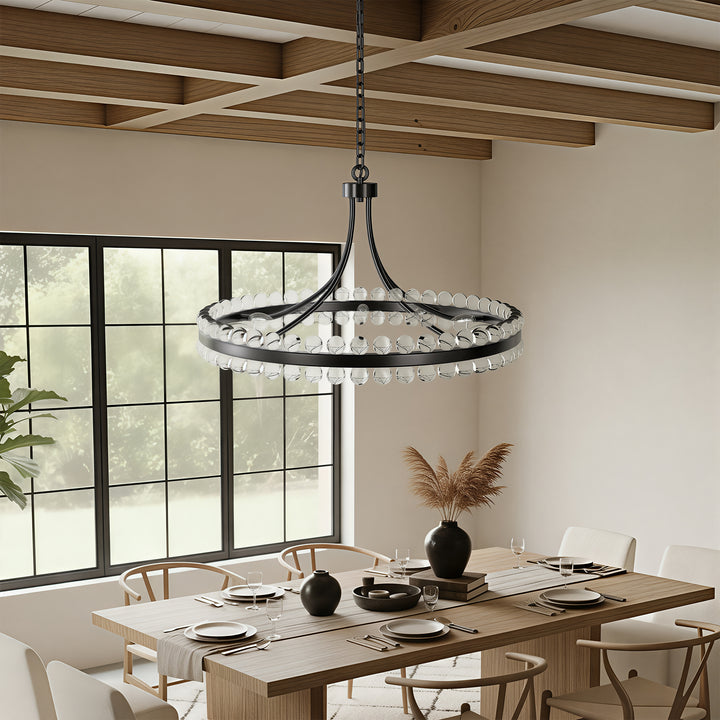 Brilliance Maxax 8 - Light Dimmable Wagon Wheel Chandelier #19217