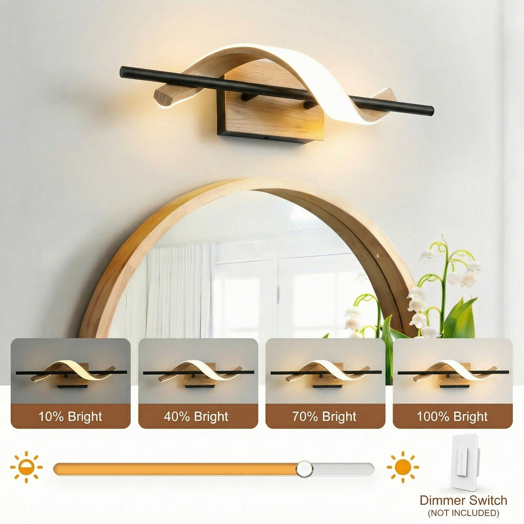 1 - Light 18"W Dimmable LED Brown Iron Vanity Light #MX21052