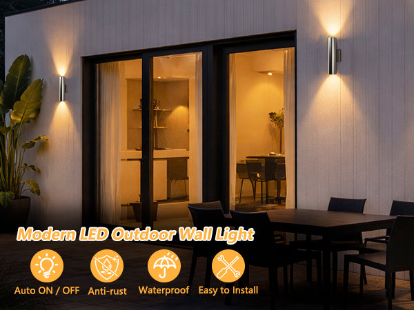 Aluminum Black Outdoor Wall Light (Set of 2) #OW7121