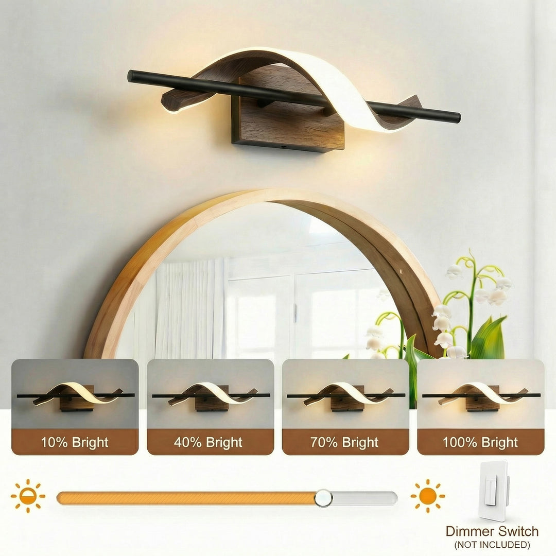 1 - Light 18"W Dimmable LED Brown Iron Vanity Light #MX21052