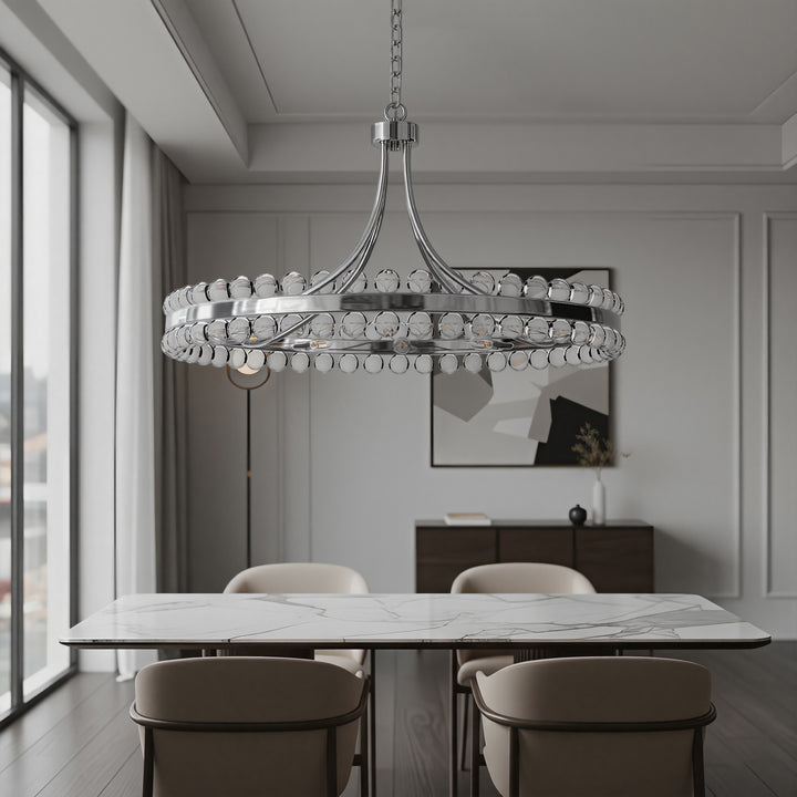 Brilliance Maxax 8 - Light Dimmable Wagon Wheel Chandelier #19217