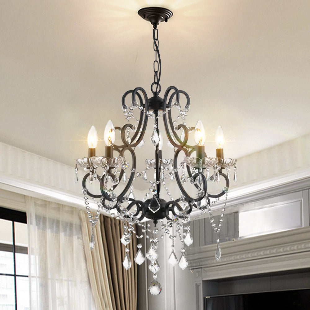 Maxax 5 -Light Candle Classic/Traditional Chandelier with Crystal Accent #MX19040-5-P