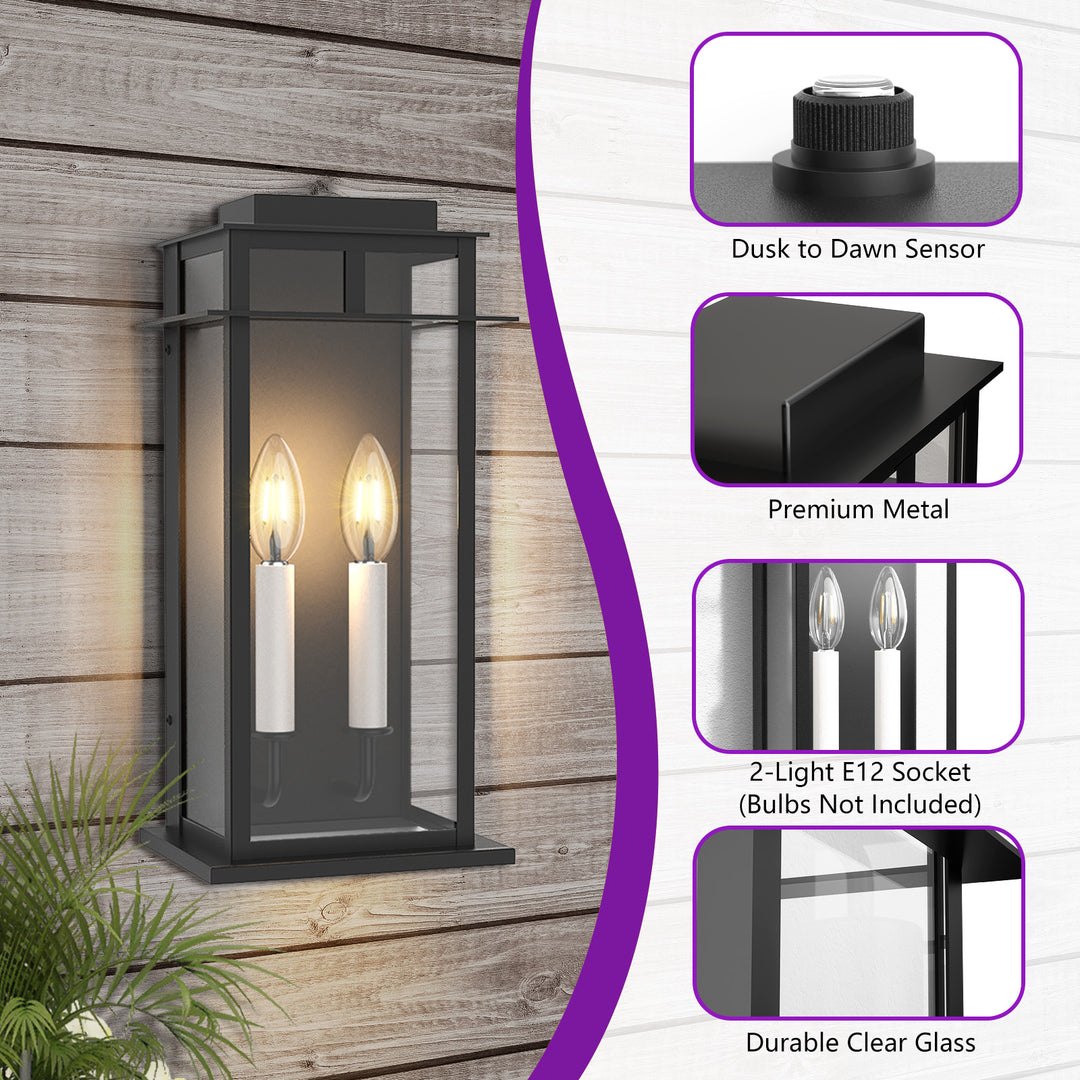 Solstice Outdoor Wall Lantern With Dusk To Dawn #7072