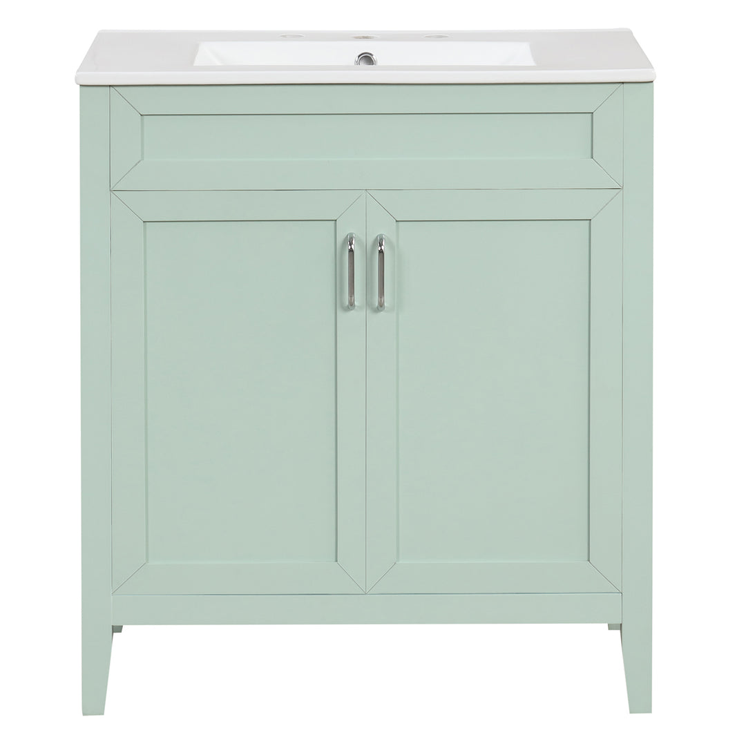 30'' Single Bathroom Vanity Cabinet With Ceramic Top #BV-008-30GN