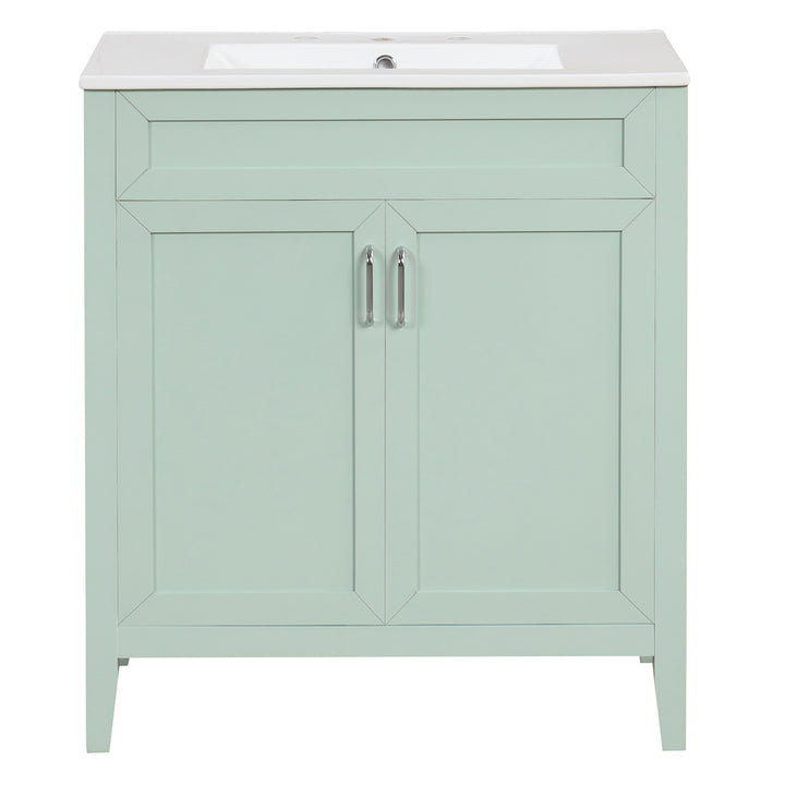 30'' Single Bathroom Vanity Cabinet With Ceramic Top #BV-008