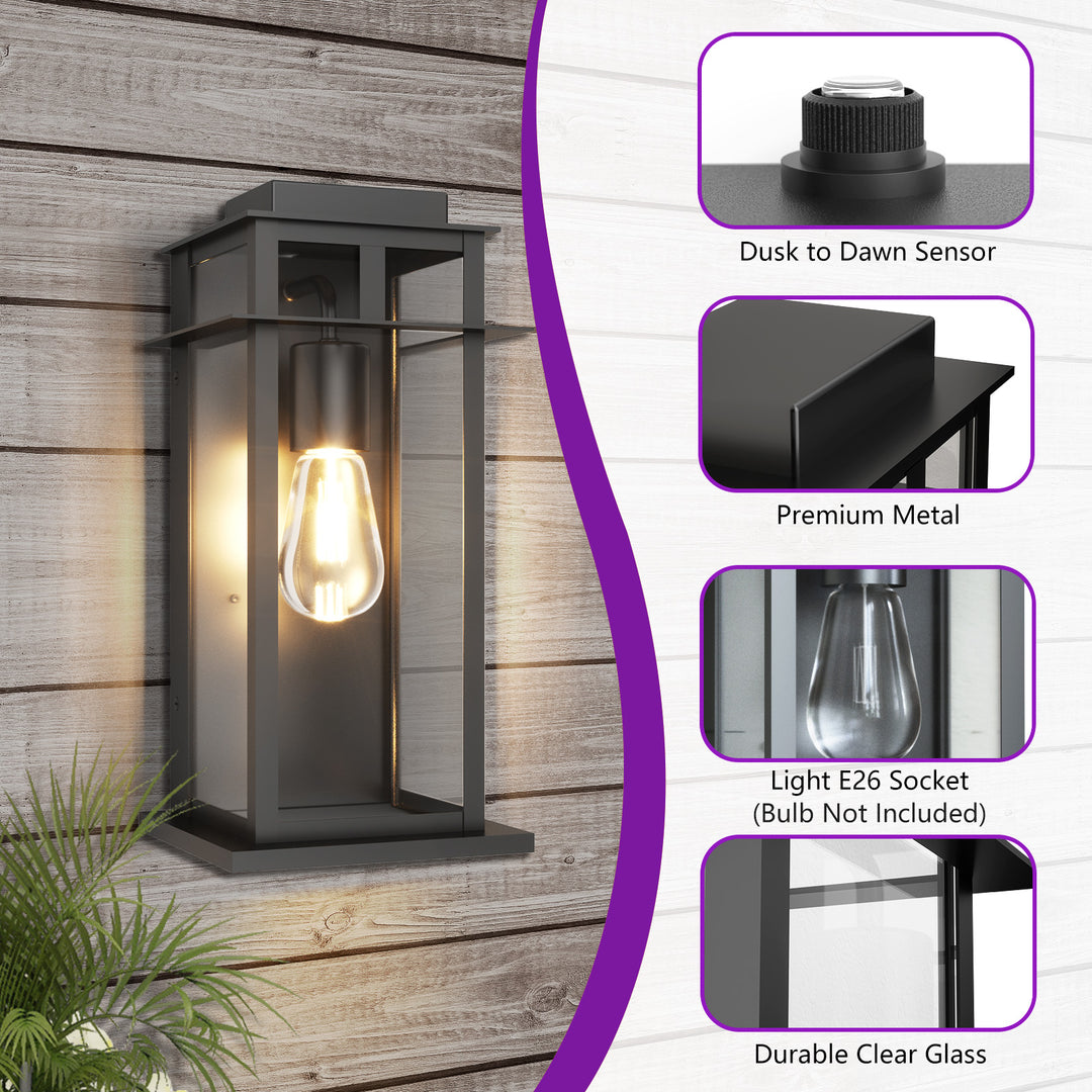 Solstice Outdoor Wall Lantern With Dusk To Dawn #7072