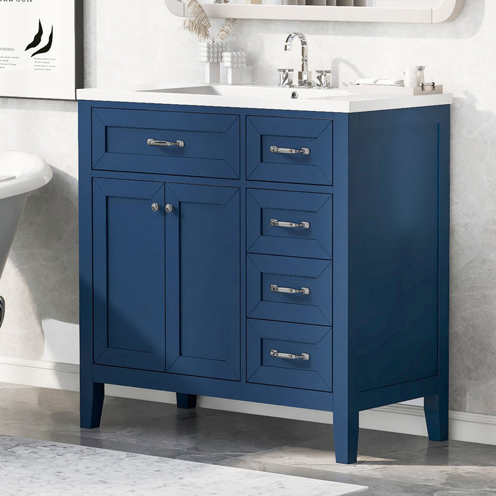 36'' Single Bathroom Vanity Cabinet With Ceramic Top #BV-007