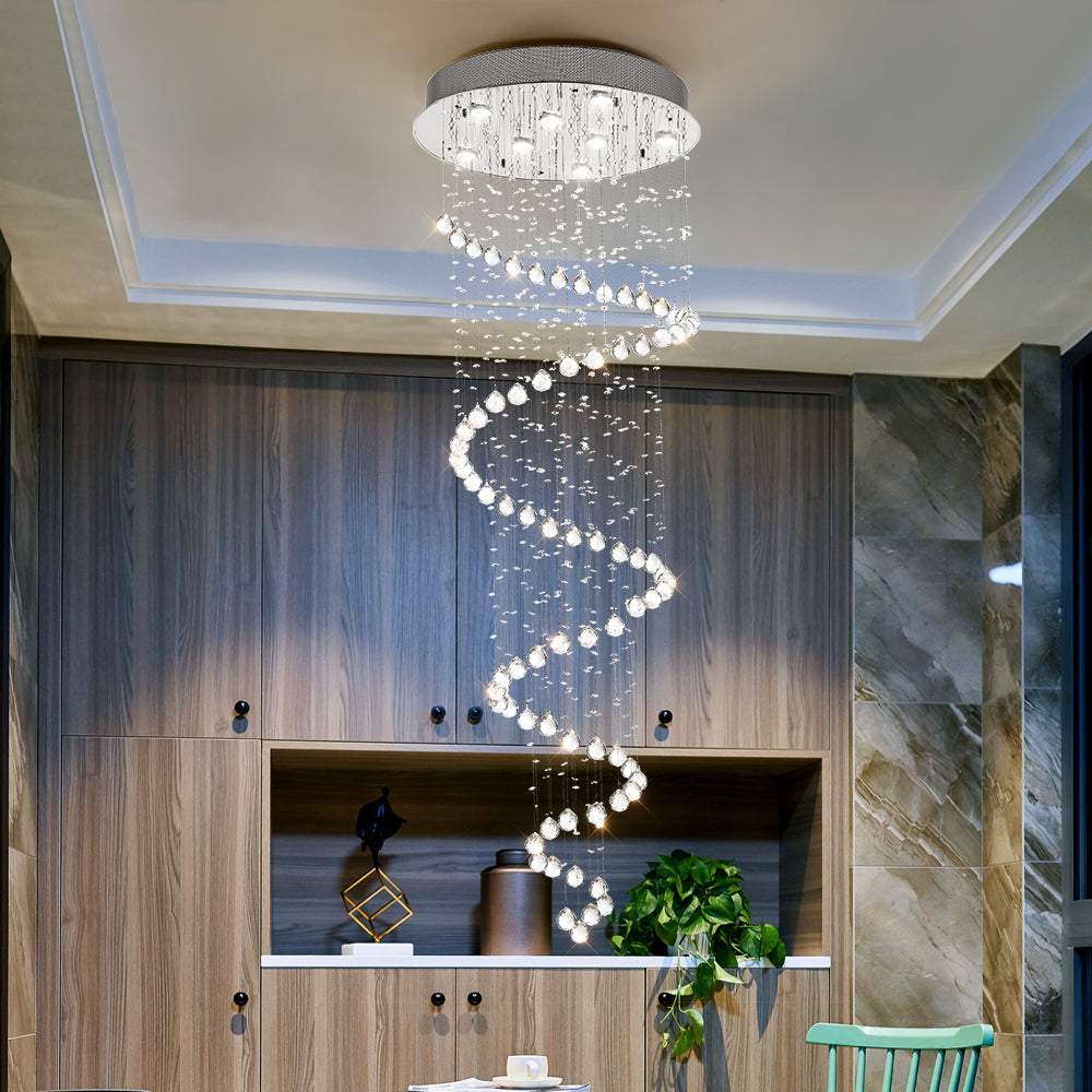 Maxax 8 - Light Unique / Statement Tiered Raindrop Crystal Chandelier #MX16558-C