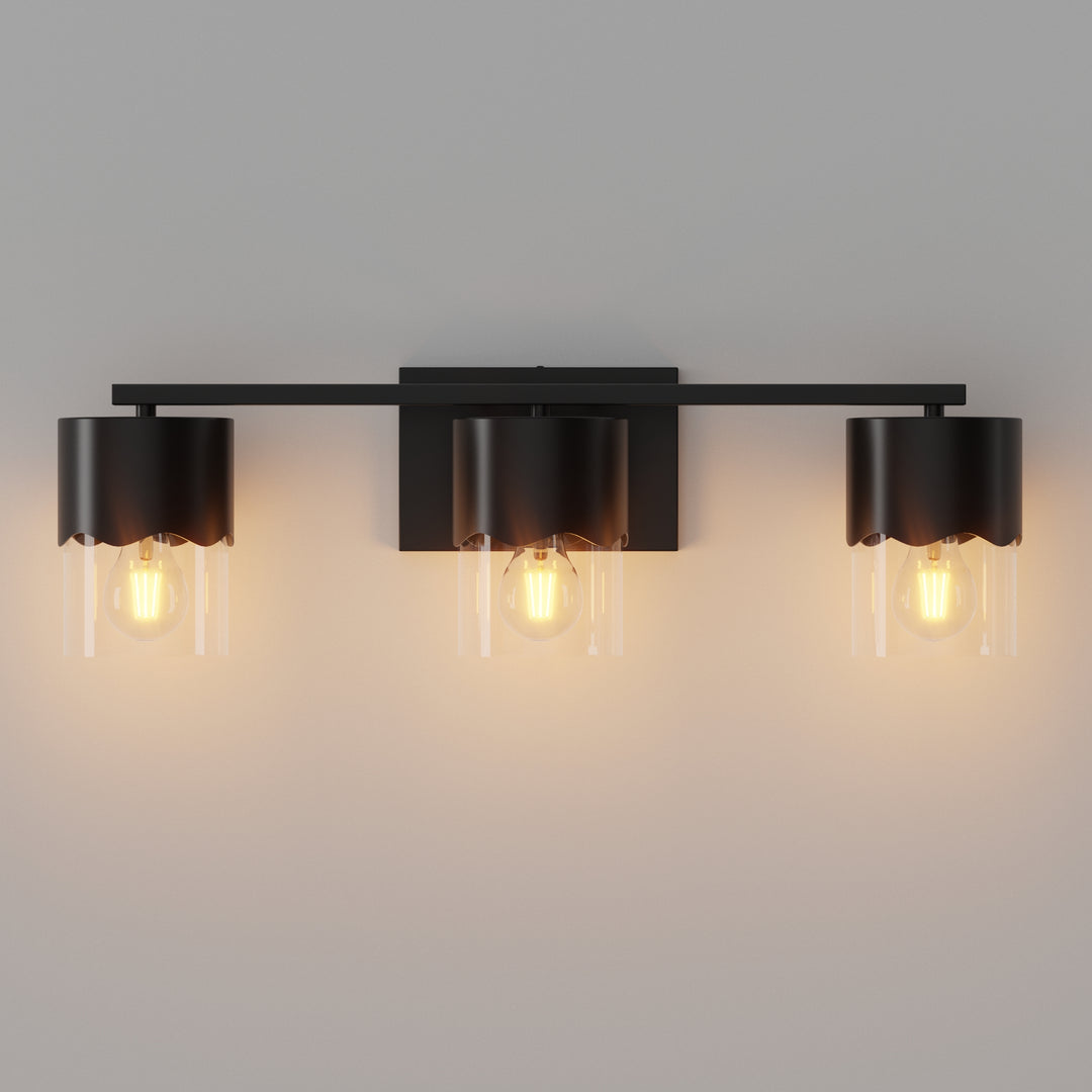Lumin 3-light Dimmable Vanity Light With Scalloped Metal Shade