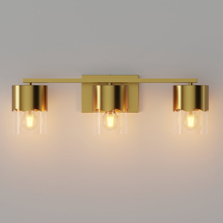 Lumin 3-light Dimmable Vanity Light With Scalloped Metal Shade