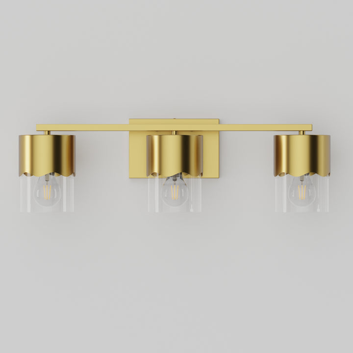 Lumin 3-light Dimmable Vanity Light With Scalloped Metal Shade