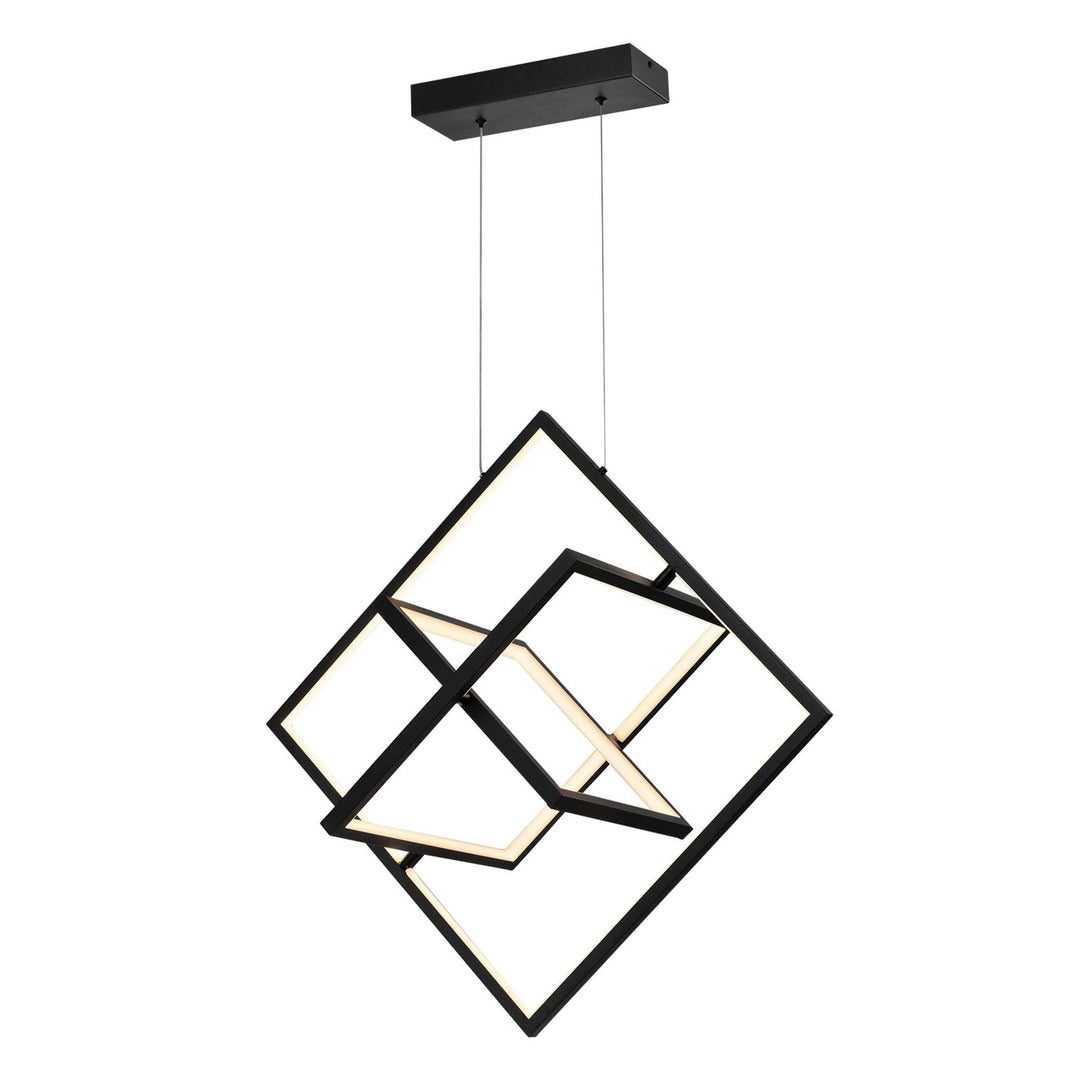 MAXAX 3 - Light Lantern Square / Rectangle Led Chandelier#MX21038-P3BK