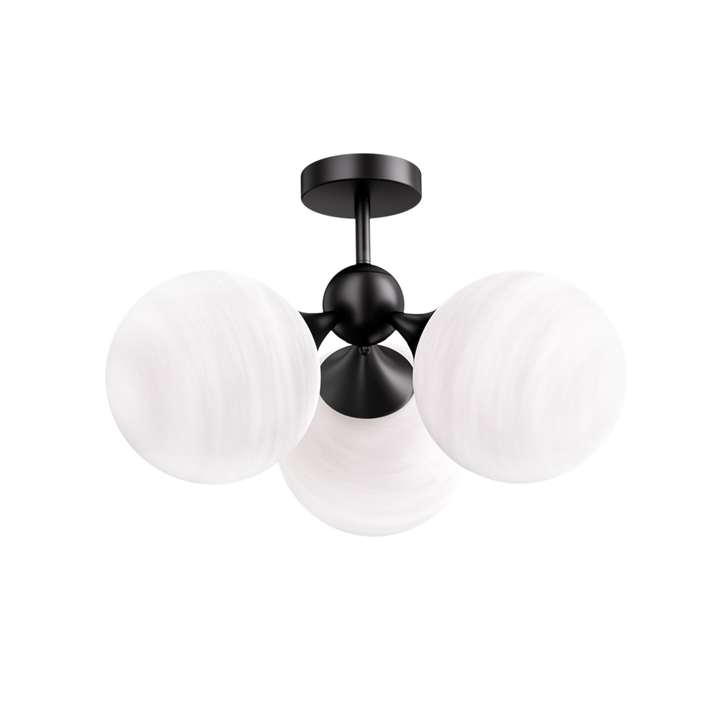 Nimbus 21"-3 Lights Modern Cloud Glass Globe Semi Flush Mount Lighting Fixture For Living Room, Bedroom#29028