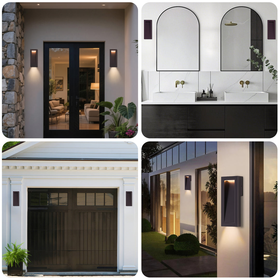 Solstice 15''H Dimmable Led Matte Black Iron Outdoor Wall Light #7085