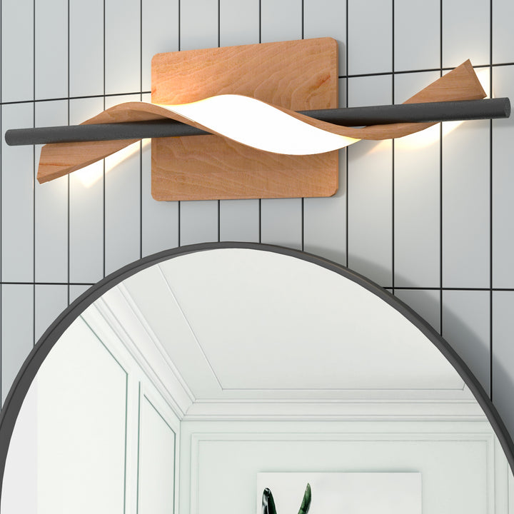 1 - Light 18"W Dimmable LED Brown Iron Vanity Light #MX21052