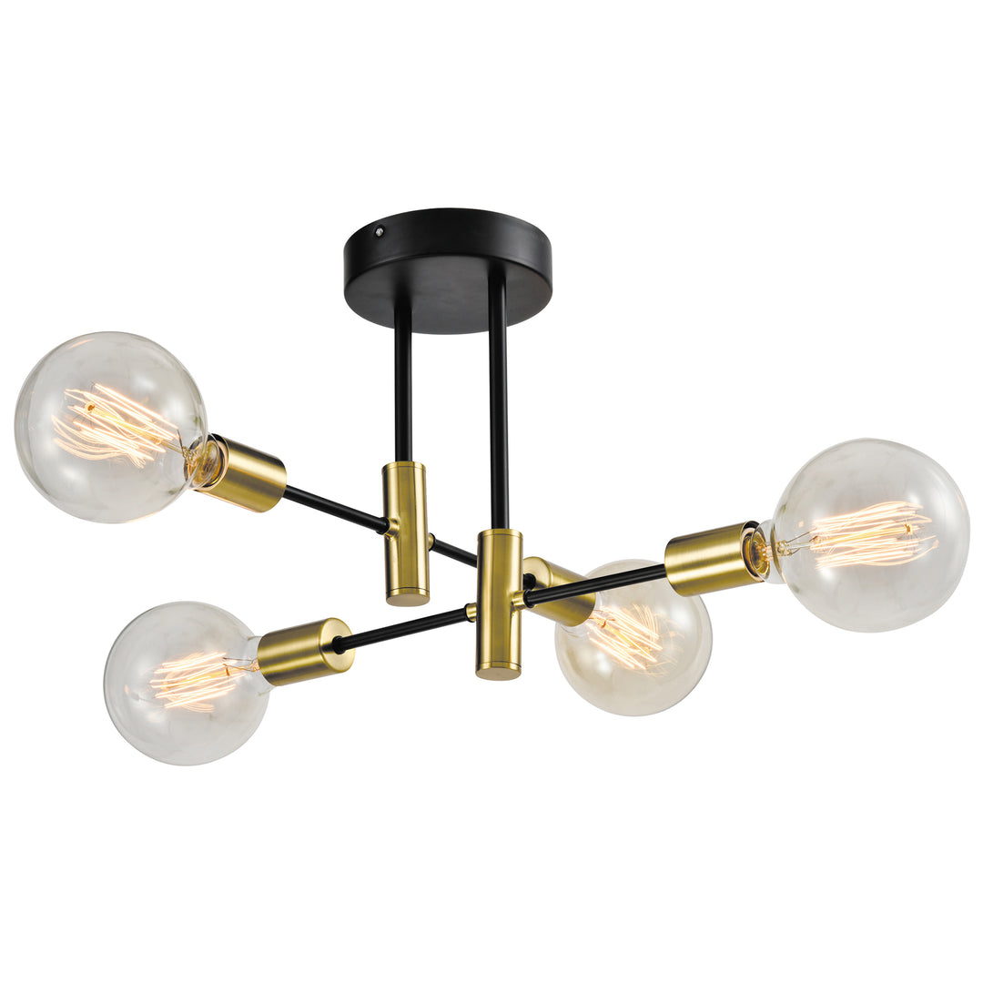 Maxax 4 - Light 12.8in Sputnik Modern Linear Semi Flush Mount #MX21037-C4BG