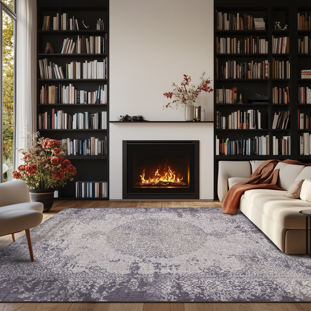 4modernhome Machine Printed Vintage Area Rug For Living Room, Hallway Runner, Entryway Rug #DP03
