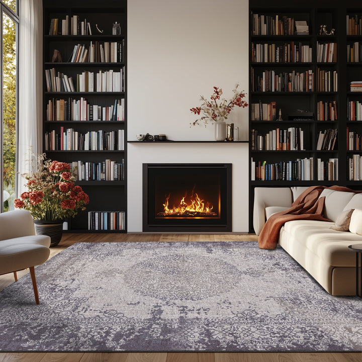 4modernhome Machine Printed Vintage Area Rug For Living Room, Hallway Runner, Entryway Rug #DP03