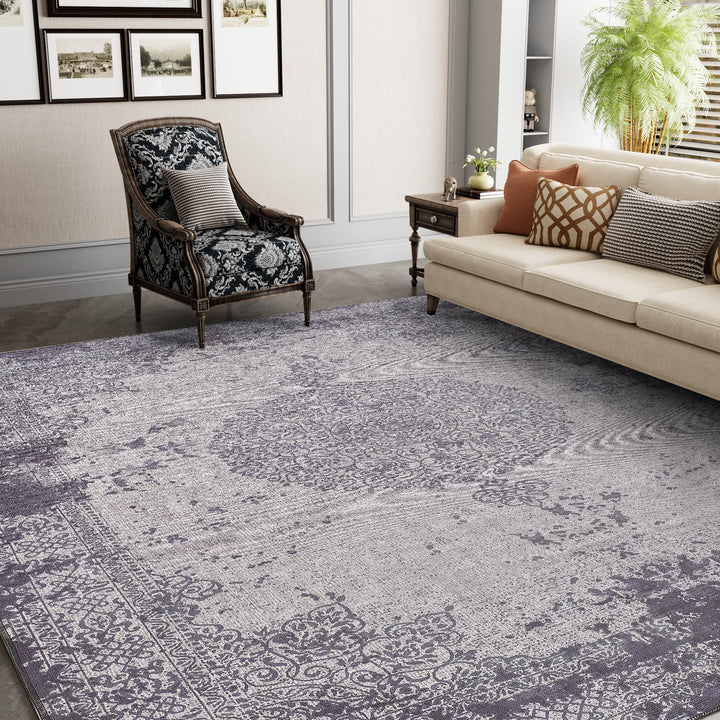 4modernhome Machine Printed Vintage Area Rug For Living Room, Hallway Runner, Entryway Rug #DP03