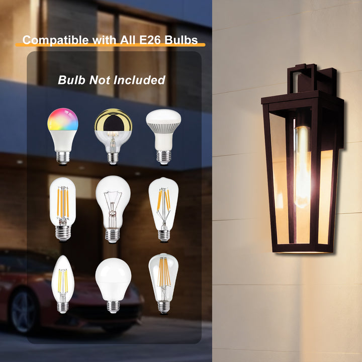 Solstice 16''H Black Wrought Iron Clear Tempered Glass Outdoor Wall Light With Dusk To Dawn #OW7097