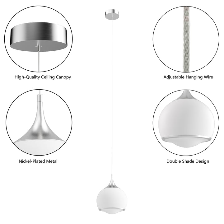 Nimbus 1-light Led Single Glass Pendant For Hallway/kitchen Island #MX21051