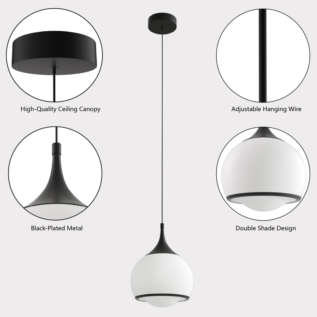 Nimbus 1-light Led Single Glass Pendant For Hallway/kitchen Island #MX21051
