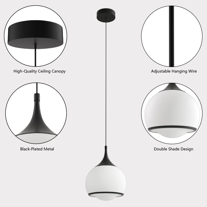 Nimbus 1-light Led Single Glass Pendant For Hallway/kitchen Island #MX21051