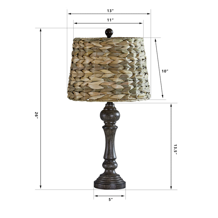 26'' Bedside Resin Table Lamp For Living Room/Bedroom (Set of 2) #T150