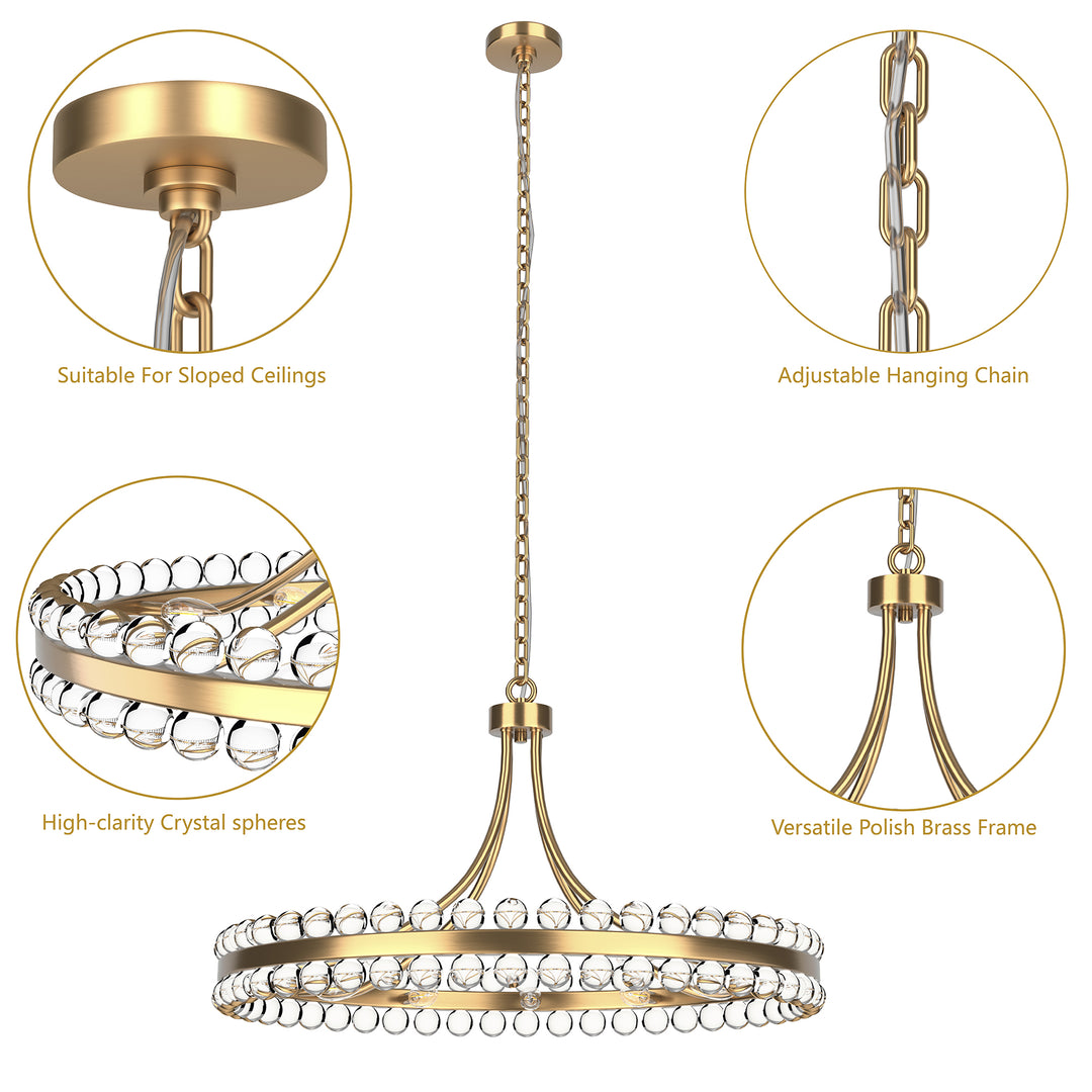Brilliance Maxax 8 - Light Dimmable Wagon Wheel Chandelier #19217