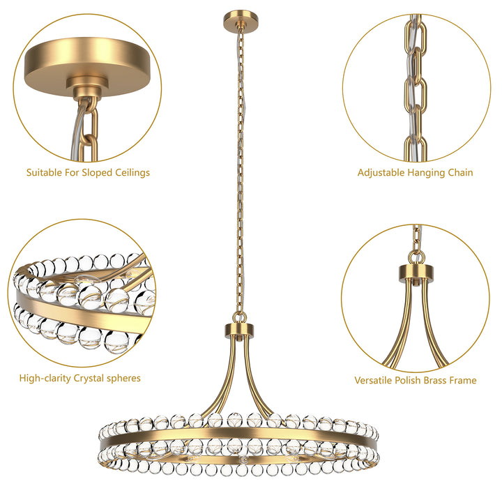 Brilliance Maxax 8 - Light Dimmable Wagon Wheel Chandelier #19217