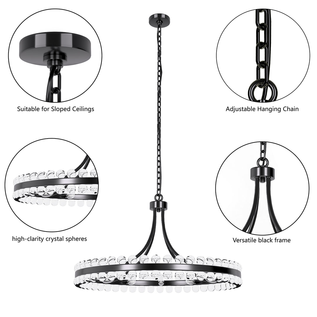 Brilliance Maxax 8 - Light Dimmable Wagon Wheel Chandelier #19217