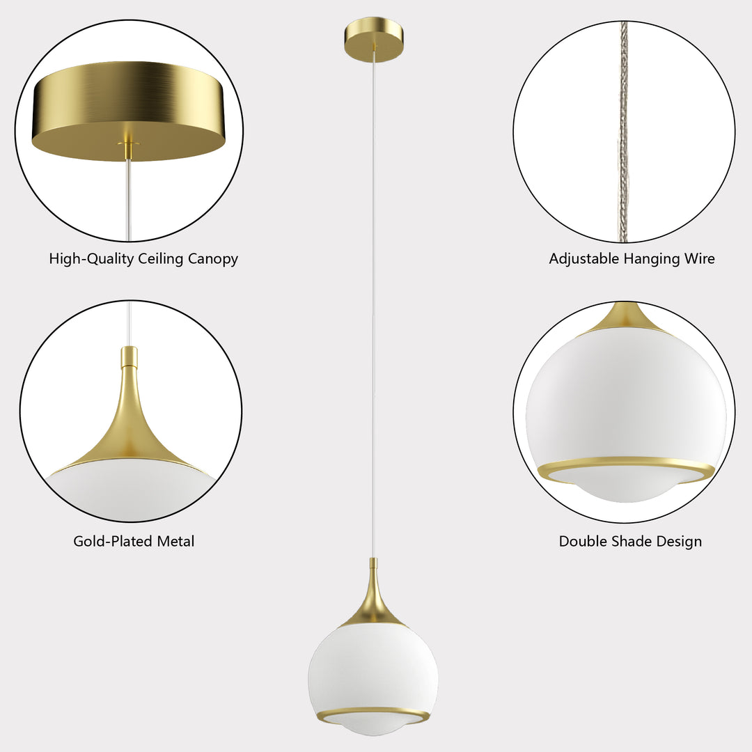 Nimbus 1-light Led Single Glass Pendant For Hallway/kitchen Island #MX21051