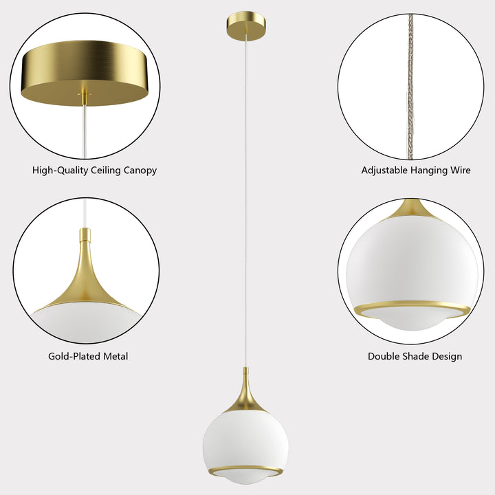 Nimbus 1-light Led Single Glass Pendant For Hallway/kitchen Island #MX21051