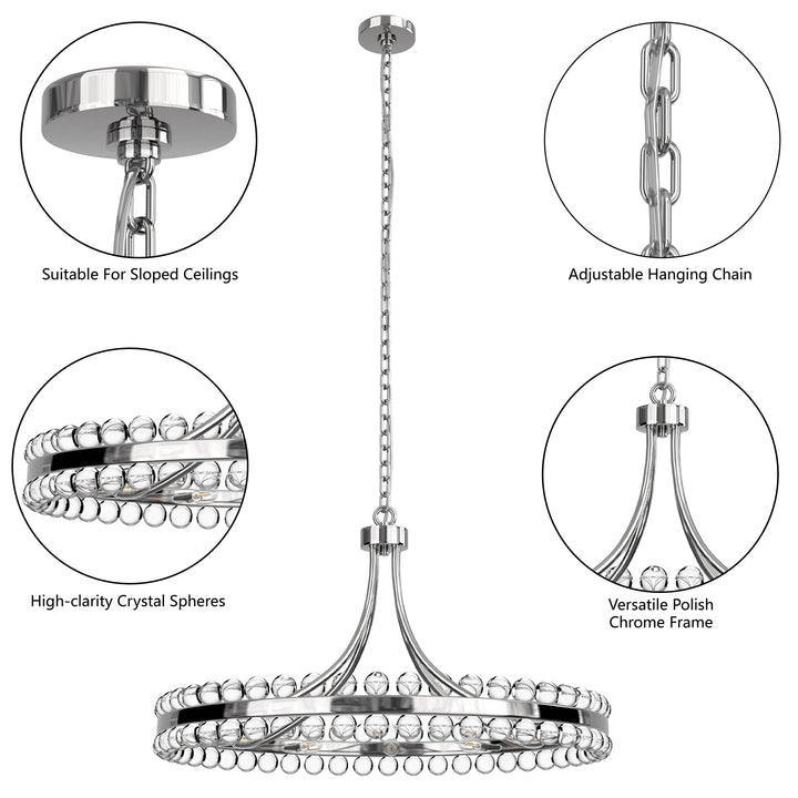Brilliance Maxax 8 - Light Dimmable Wagon Wheel Chandelier #19217