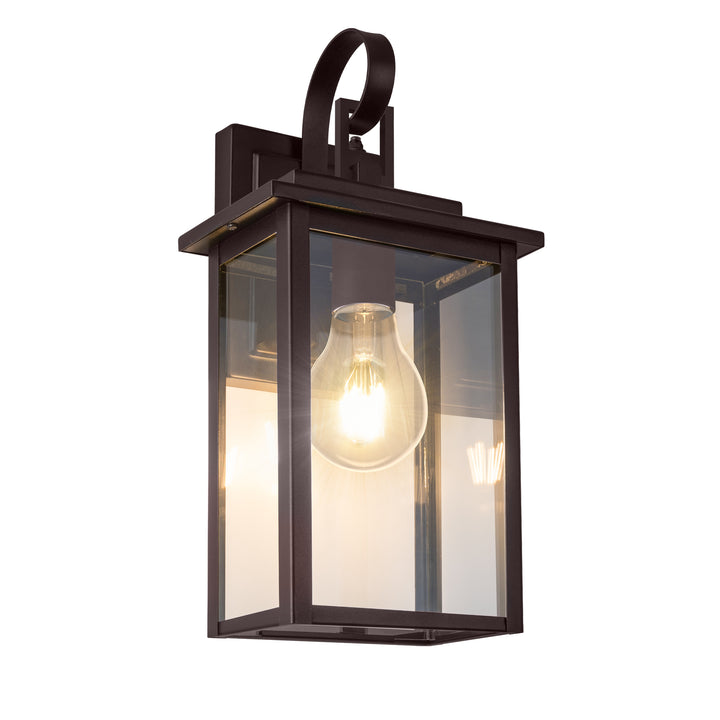 Maxax Dusk to Dawn 12" Outdoor Wall Light, Exterior Waterproof Wall Sconce, Matte Black Front Porch Light, Outside Wall Mount Lantern for House Garage Doorway (Bulb Include) #7041