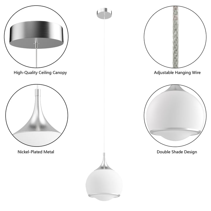 Nimbus 1-light Led Single Glass Pendant For Hallway/kitchen Island #MX21051