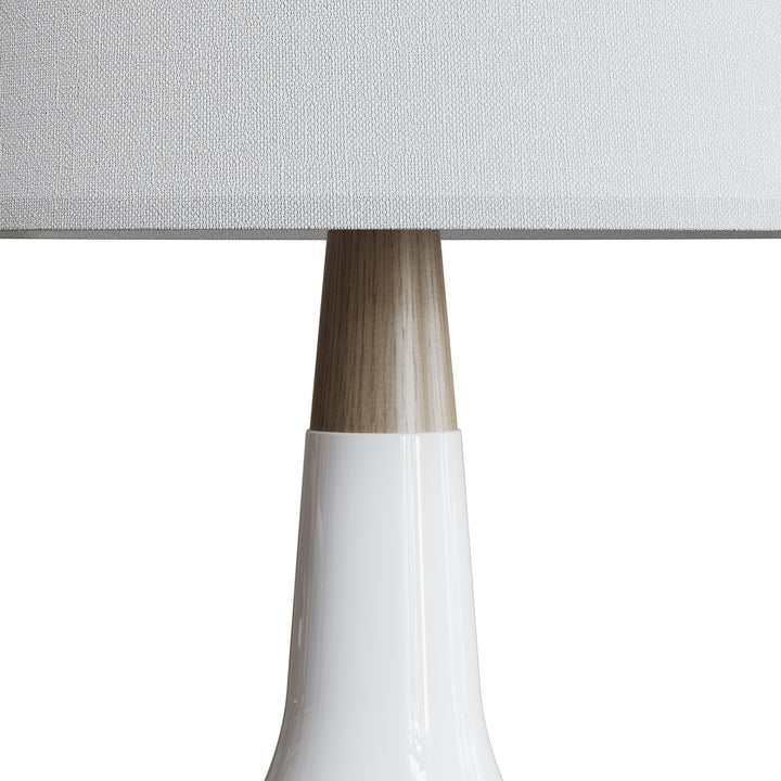 26'' Modern Minimalist Ceramic And Solid Wood Table Lamp with USB Ports #T223