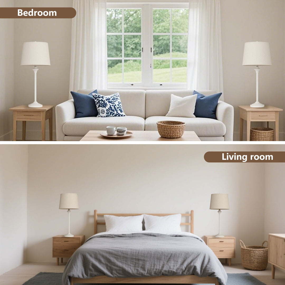 Maxax Metal Buffet Lamp with Oatmeal shade (Set of 2) #T13