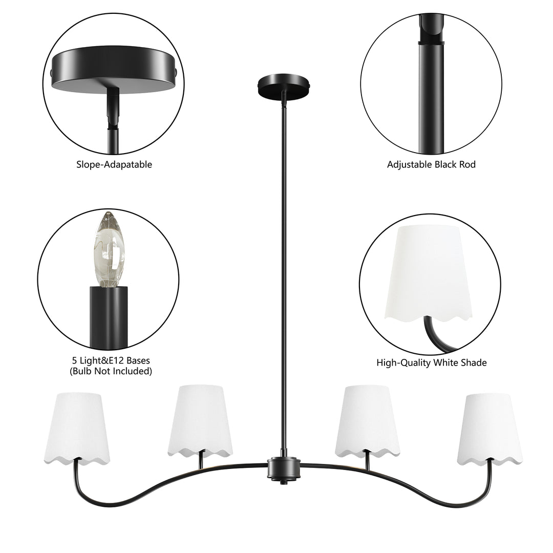 Twilight 4 - Light Electroplated Brass Iron & White Linen Shade Modern Kitchen Island Fixture Pendant Light #P39004