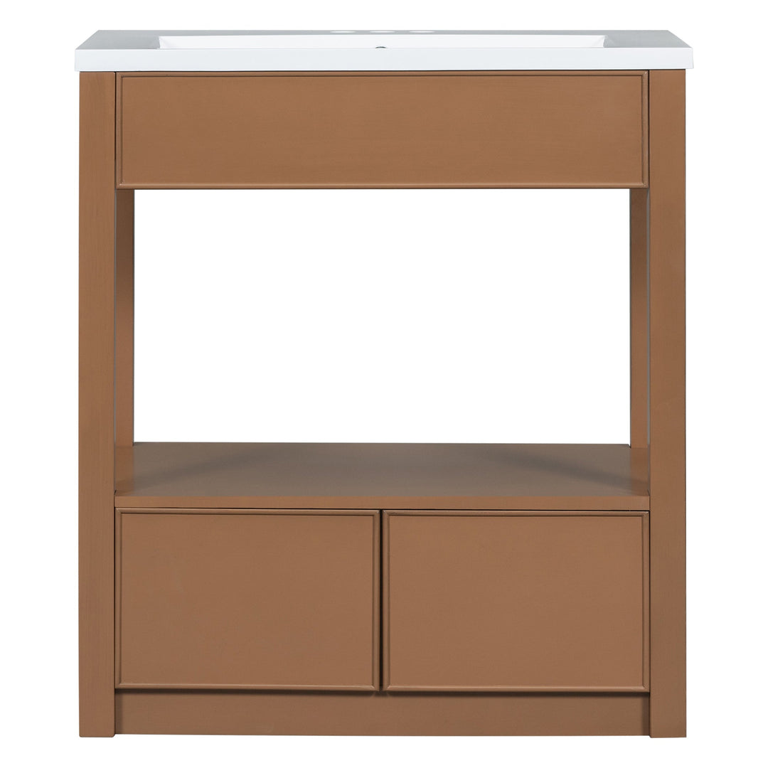 30'' Single Bathroom Vanity Cabinet With Ceramic Top #BV-005