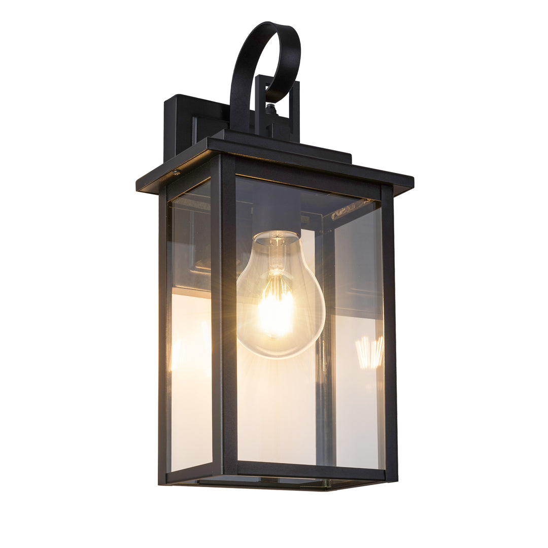 Maxax Dusk to Dawn 12" Outdoor Wall Light, Exterior Waterproof Wall Sconce, Matte Black Front Porch Light, Outside Wall Mount Lantern for House Garage Doorway (Bulb Include) #7041