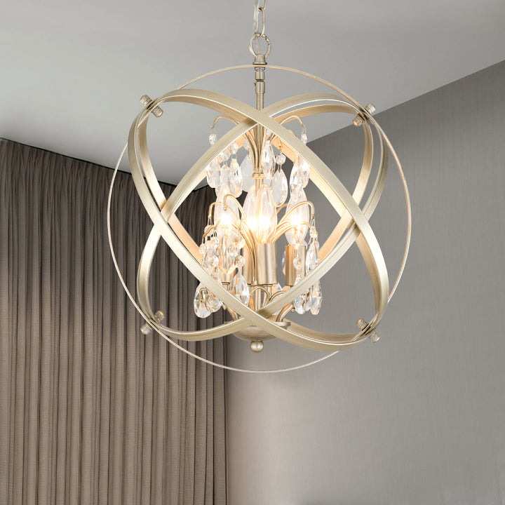 Maxax 4 - Light Dimmable Globe Chandelier #MX19026-4