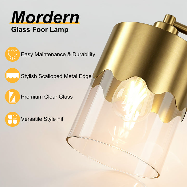 Glimmer 66" Modern Metal Floor Lamp Dual-Layer Shade Bright Lighting Foot Switch For Living Room Bedroom #FGT01