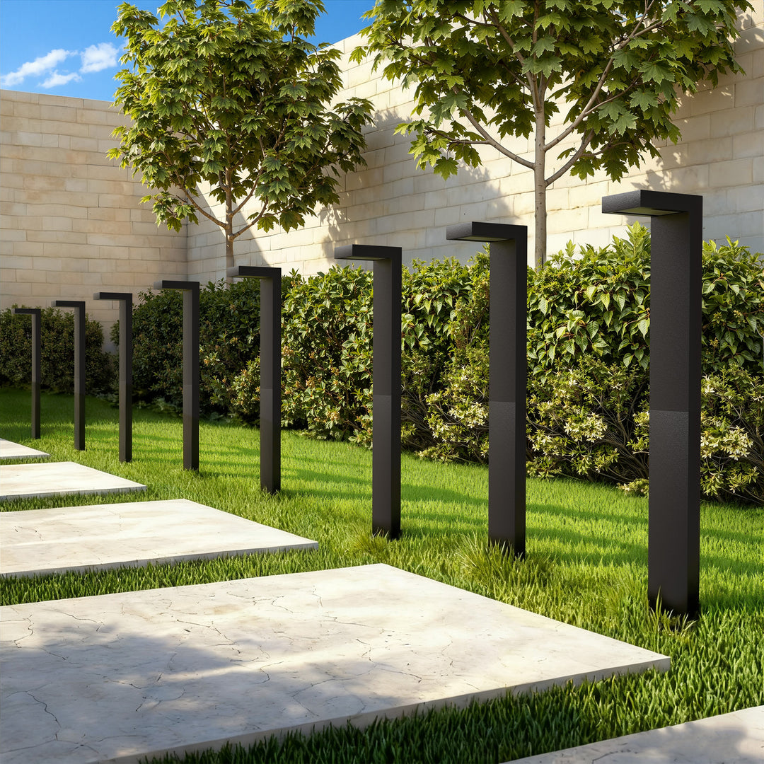 Starlight 19'' H LED Black Aluminum 4000K Outdoor Pathway Light with Etched Frosted Glass (Set of 2) #UG7095