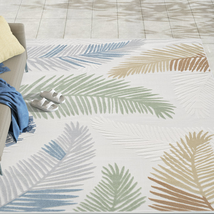 Elegant Palm Fronds Indoor/Outdoor Rug – Durable and Stylish Design #TO5001