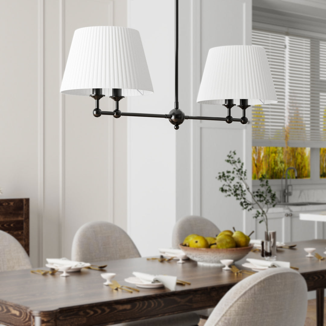 4-Light Dimmable Classic And Traditional Shaded Liner Pendant