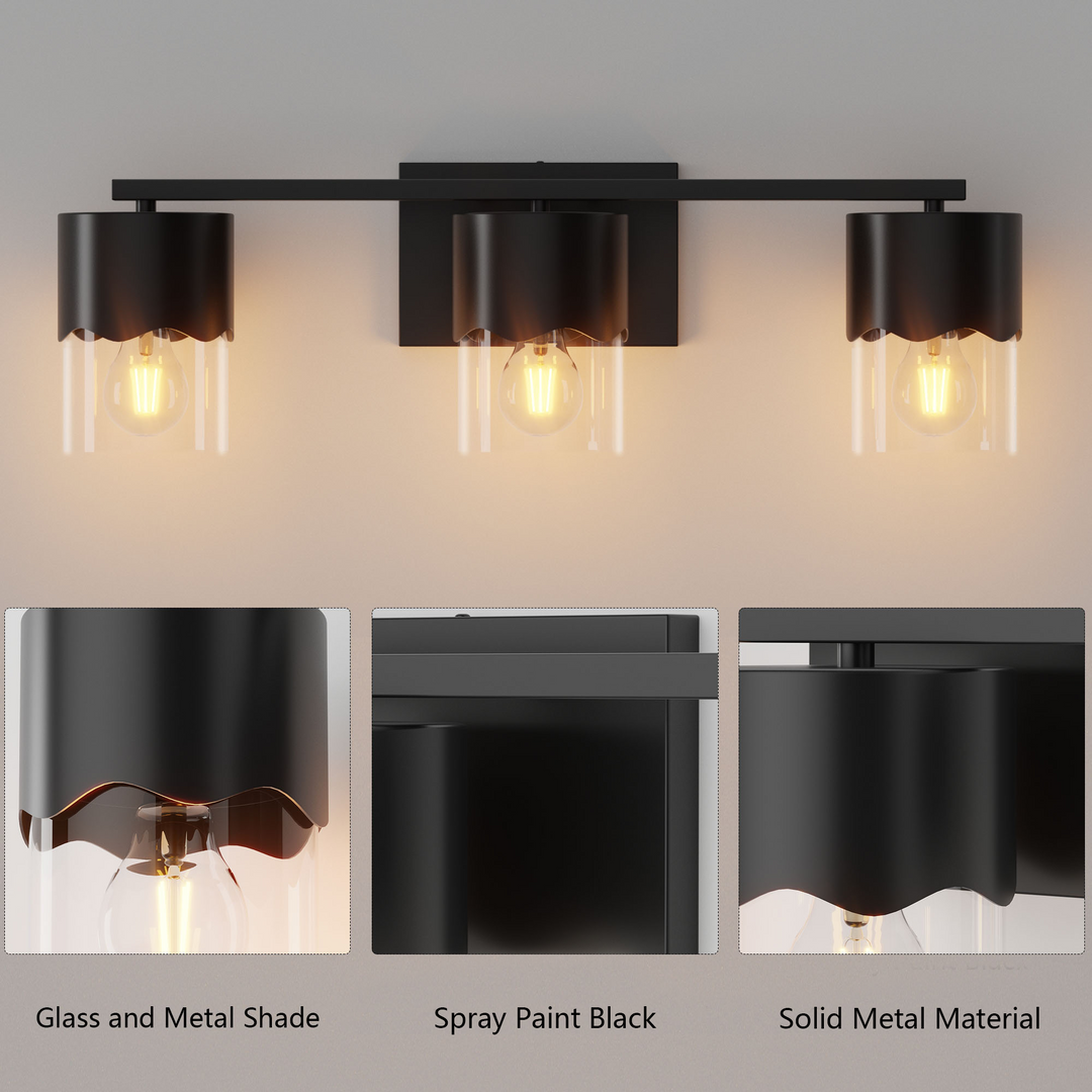 Lumin 3-light Dimmable Vanity Light With Scalloped Metal Shade