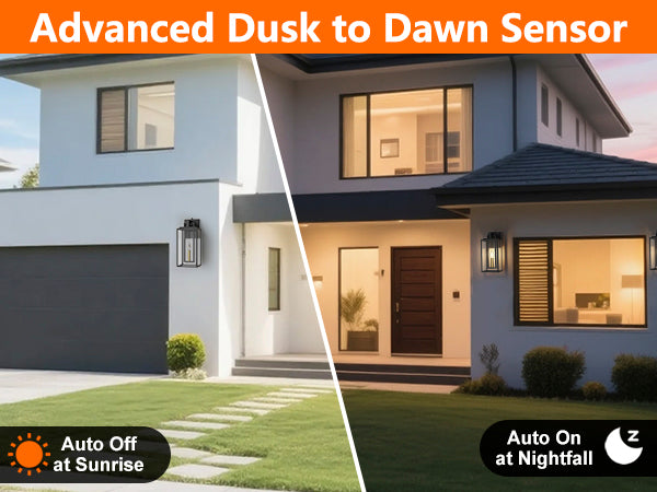 Harbor Black and Gold Base Outdoor Wall Light with Dusk to Dawn and Clear Tempered Glass #OW7102