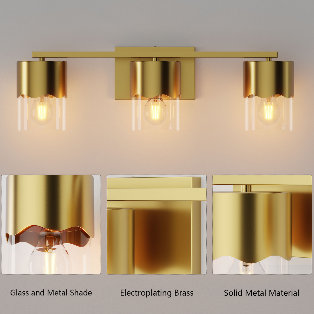 Lumin 3-light Dimmable Vanity Light With Scalloped Metal Shade